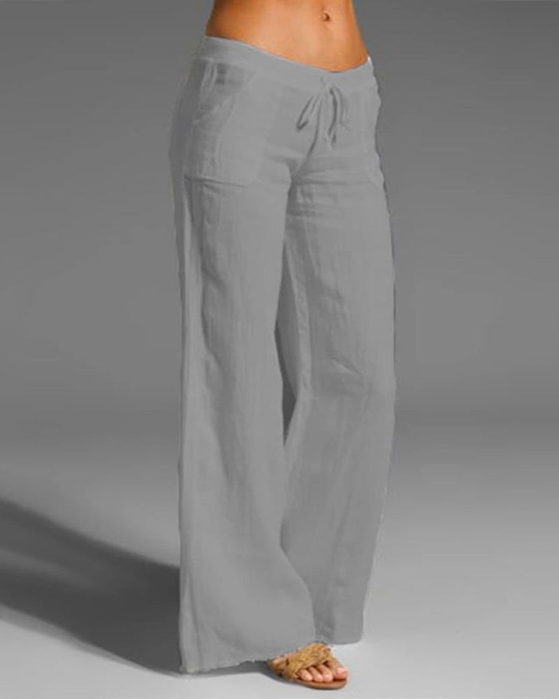 Effen broek met wijde Pijpen