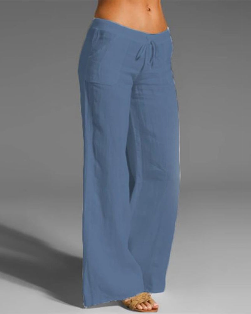 Effen broek met wijde Pijpen