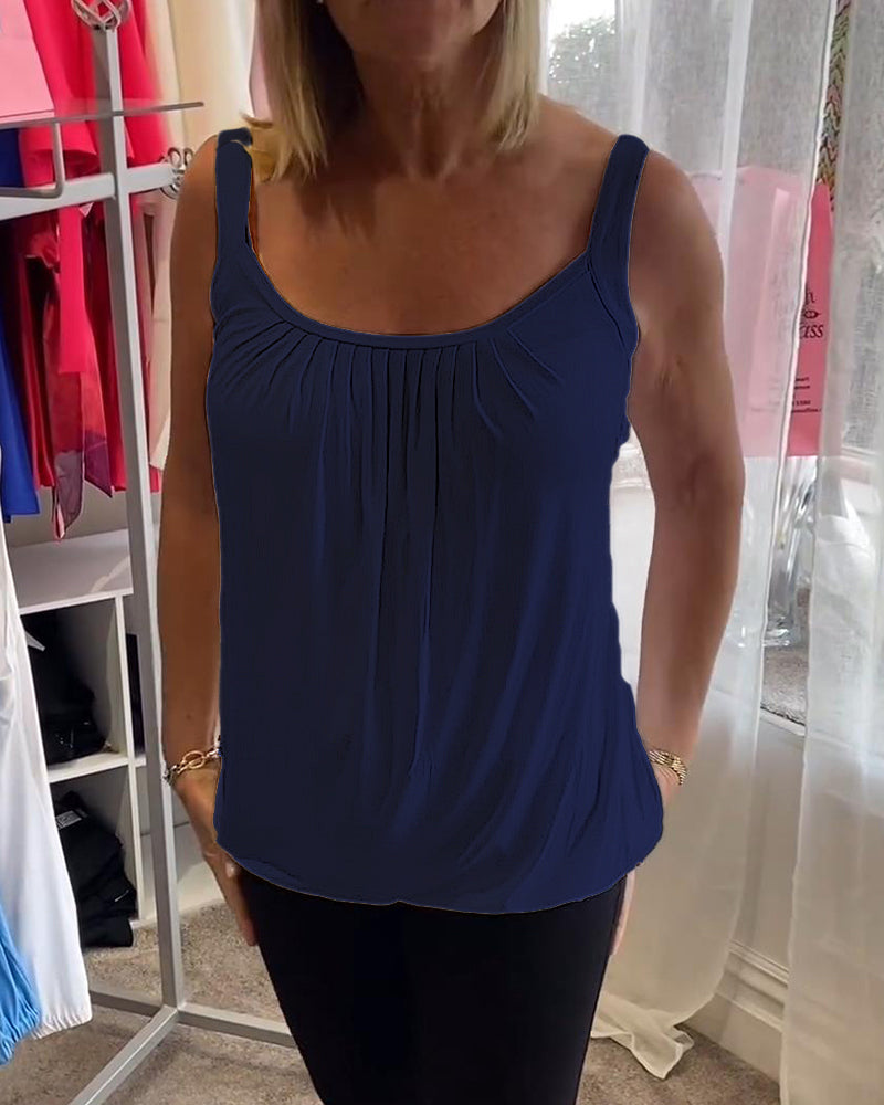 Casual mouwloze top met plooi