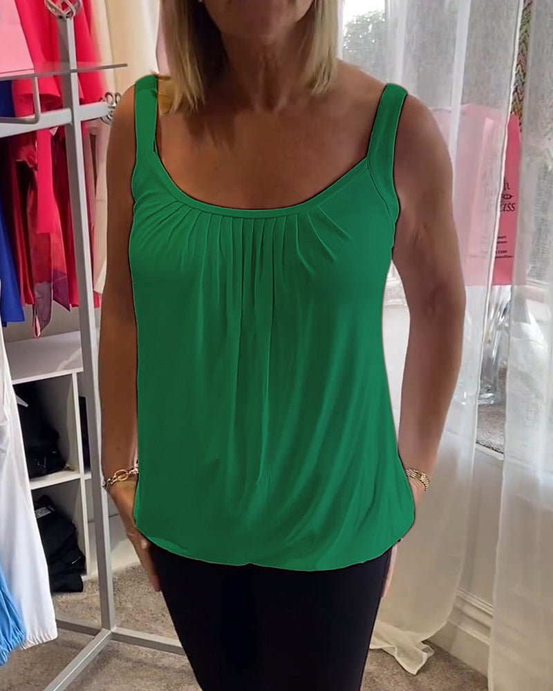 Casual mouwloze top met plooi