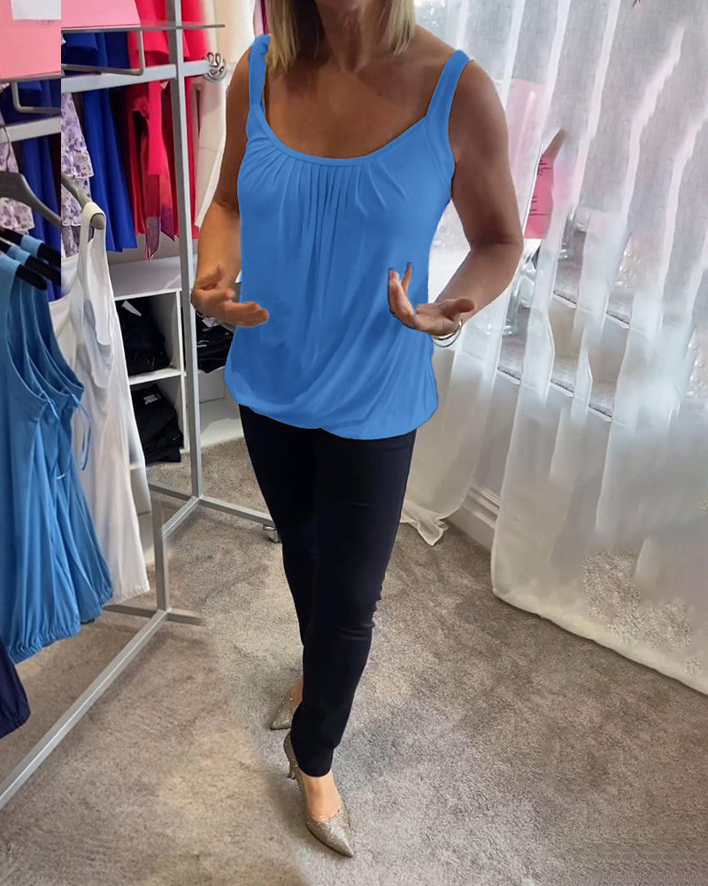 Casual mouwloze top met plooi