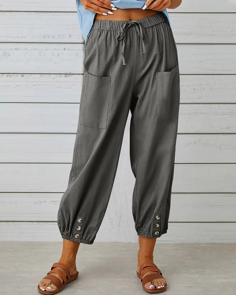 Losse broek met hoge taille