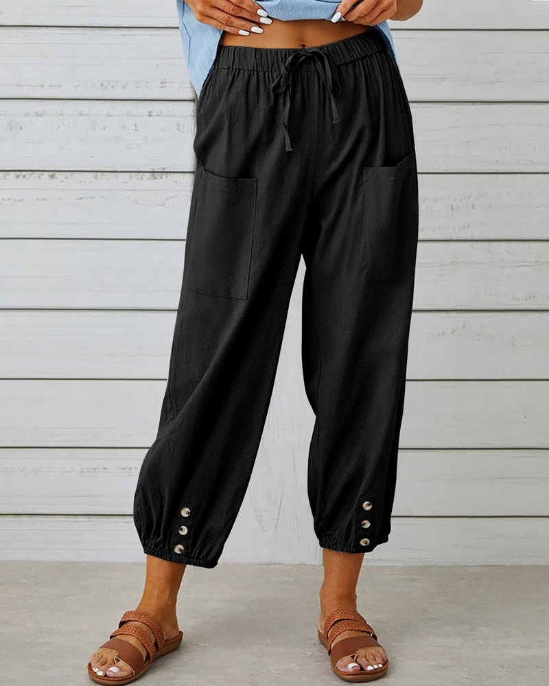 Losse broek met hoge taille