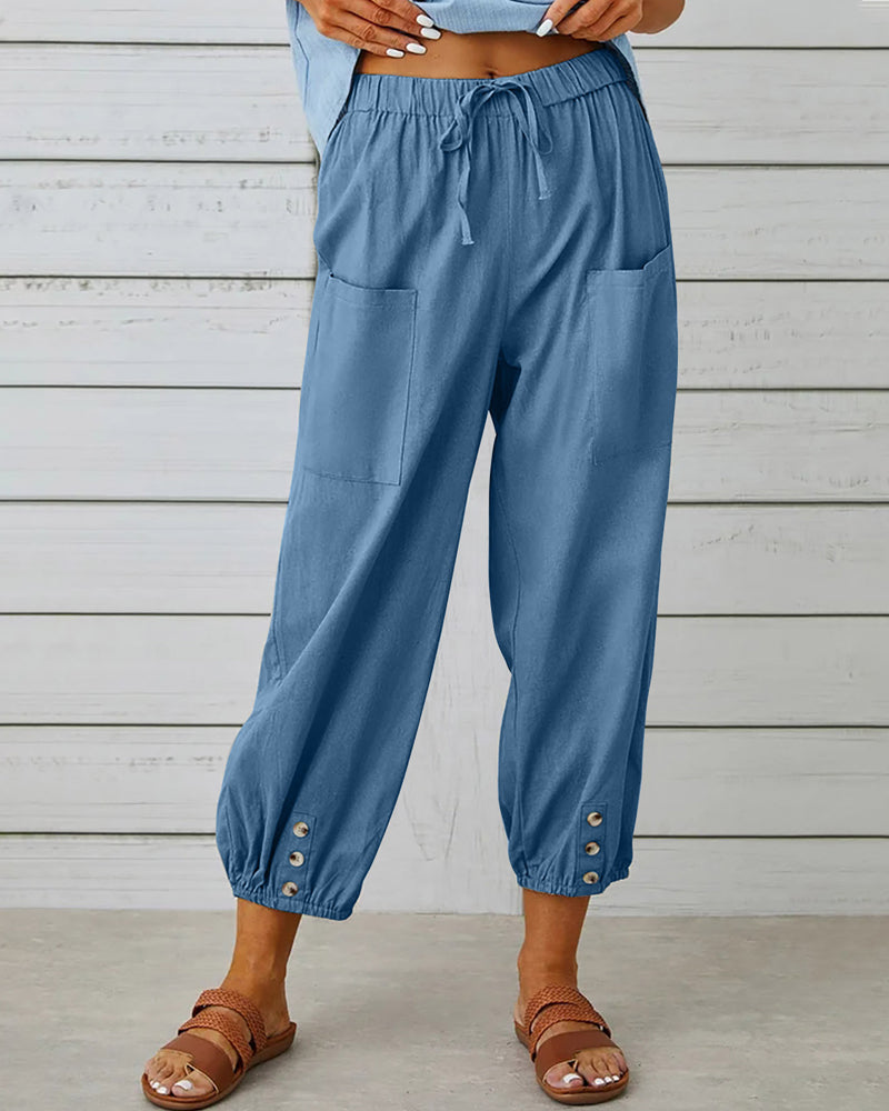 Losse broek met hoge taille