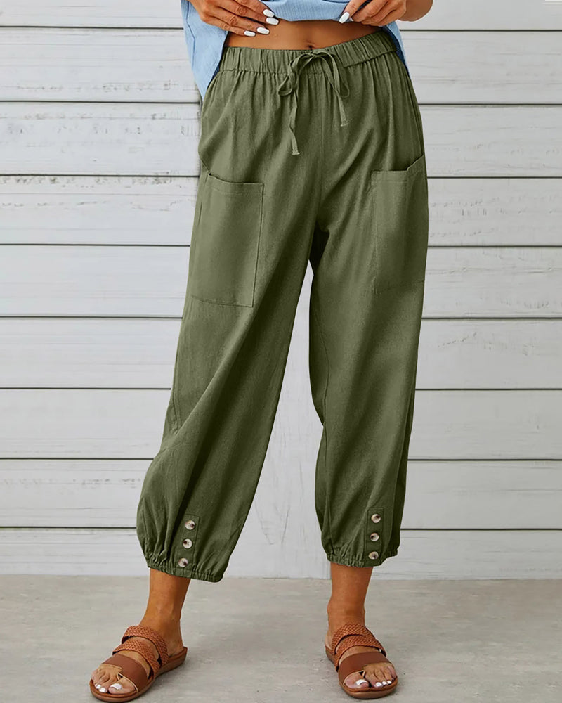 Losse broek met hoge taille