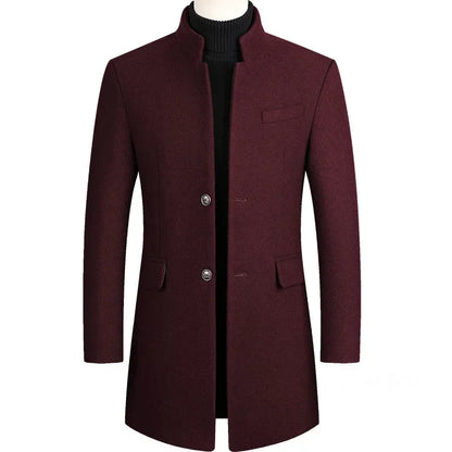 Kasjmier-wollen heren trenchcoat