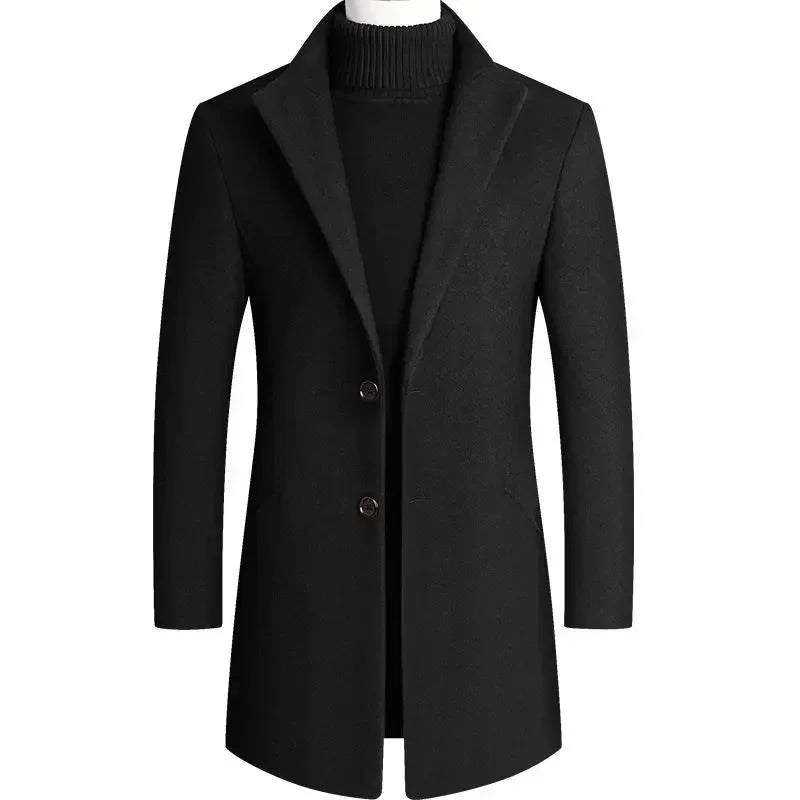 Kasjmier-wollen heren trenchcoat