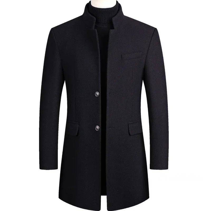 Kasjmier-wollen heren trenchcoat