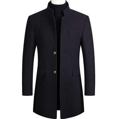 Kasjmier-wollen heren trenchcoat