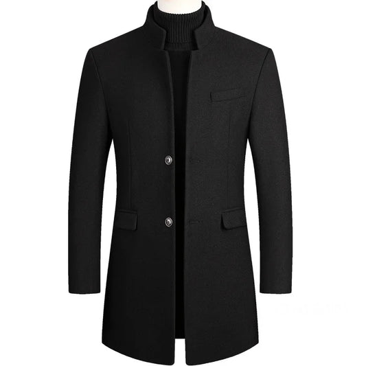 Kasjmier-wollen heren trenchcoat