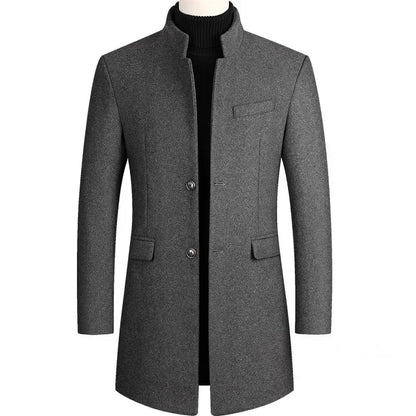 Kasjmier-wollen heren trenchcoat