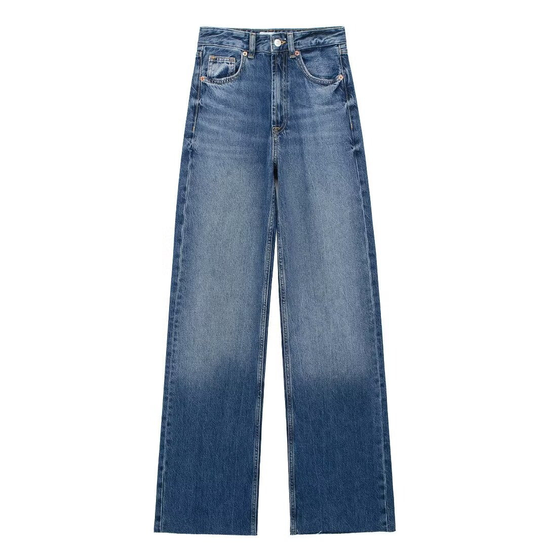 Blauwe Damesbroek Wide Leg