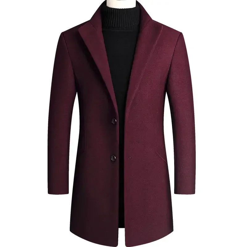 Kasjmier-wollen heren trenchcoat