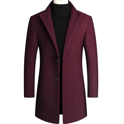 Kasjmier-wollen heren trenchcoat