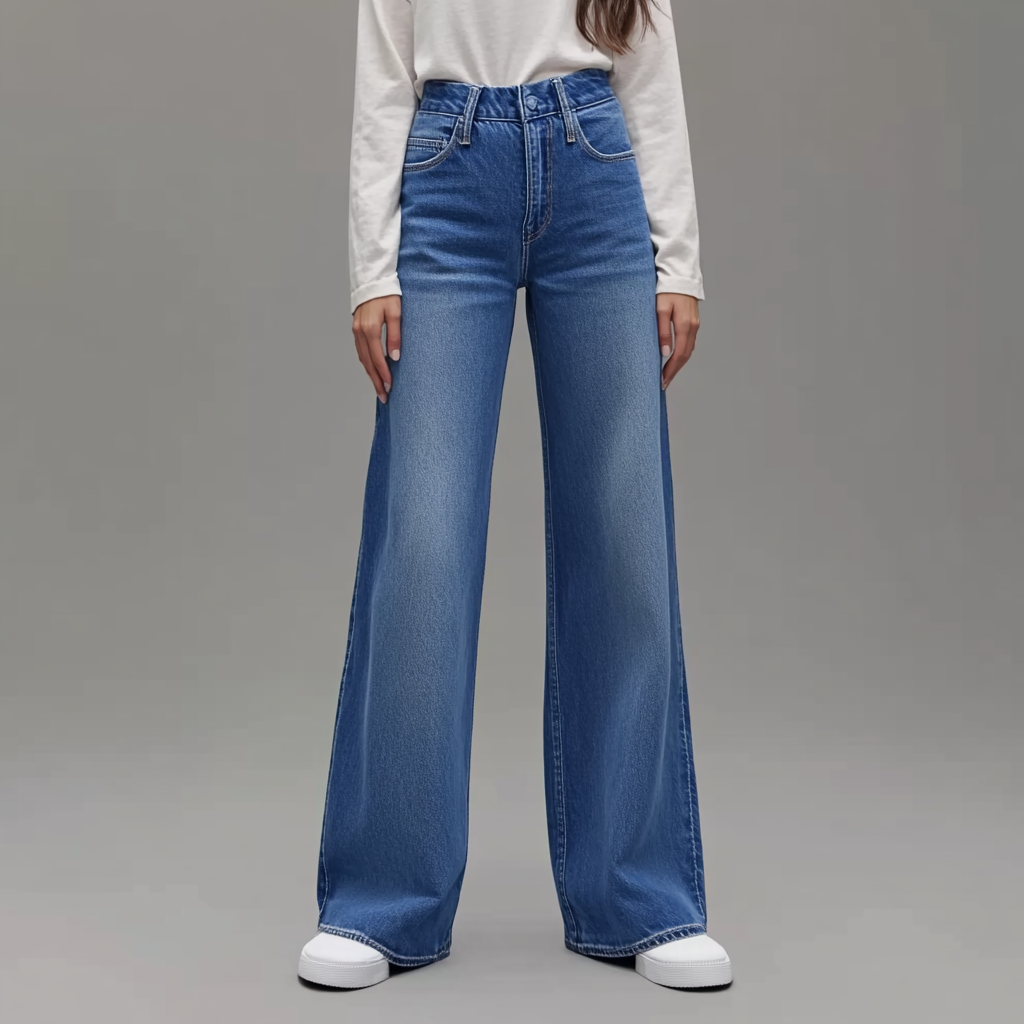 Blauwe Damesbroek Wide Leg