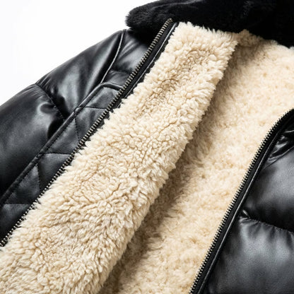 Warme gewatteerde jas met vintage uitstraling