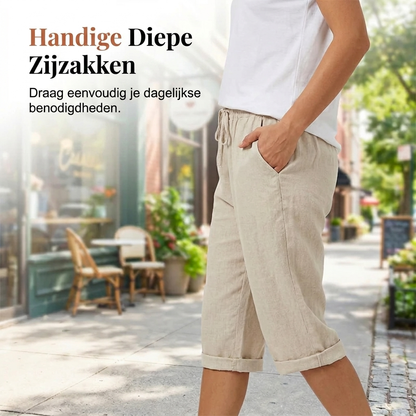 Katoen linnen Dames Shorts 1+1 Gratis