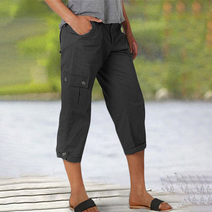 Capri Broek met Meerdere Zakken